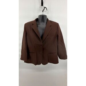 Vintage 80s Levis Classic Womens Clothing Brown Blazer Suit Jacket Plus Sz 18